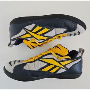 Vtg Y2K Reebok Pro Glide Turf Trainers Men's 9 Navy Blue Yellow White Activewear